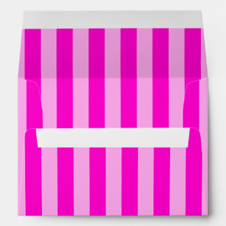 Enveloppe Rayures rose vif