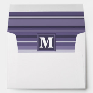 Enveloppe Rayures violettes de cuir monogramme