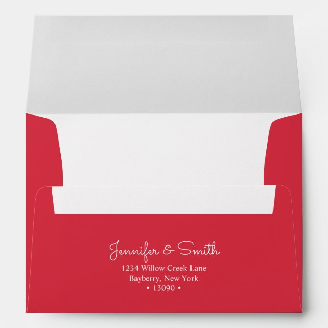 Enveloppe Red A7 Envelope minimalist & in inviting tone (Dos (Bas))