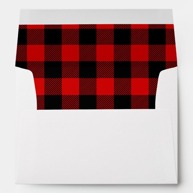 Enveloppe Red Buffalo Plaid Motif Christmas Holiday (Dos (Bas))
