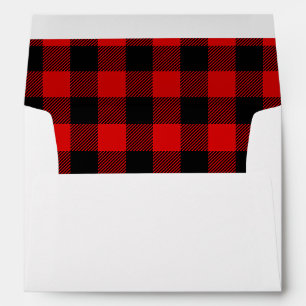Enveloppe Red Buffalo Plaid Motif Christmas Holiday