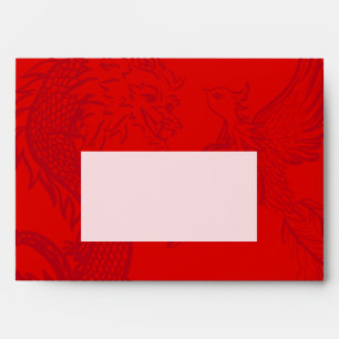 Enveloppe Red Dragon et Phoenix Design mariage chinois