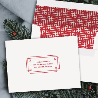 Enveloppe Red Elegant Deco Frame Holiday Envelope