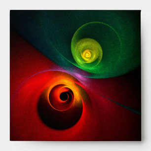 Enveloppe Red Green Yin Yang Moderne Motif d'art Abstrait #2