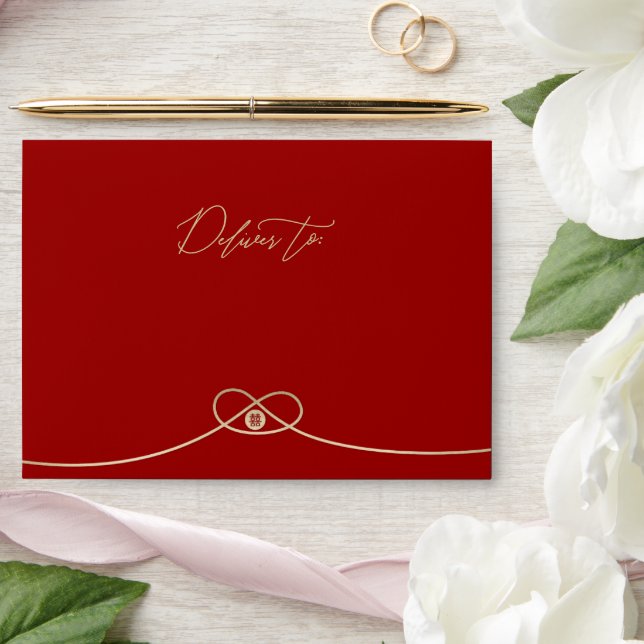 Enveloppe Red Knot Union Double Bonheur Mariage chinois (Wedding)