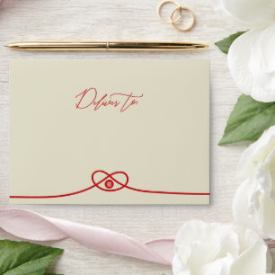 Enveloppe Red Knot Union Double Bonheur Mariage chinois