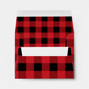 Enveloppe Red Plaid Holiday Rustic Invitation