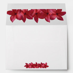 Enveloppe Red Plumeria Frangipani 5x7 Faire-part de mariage