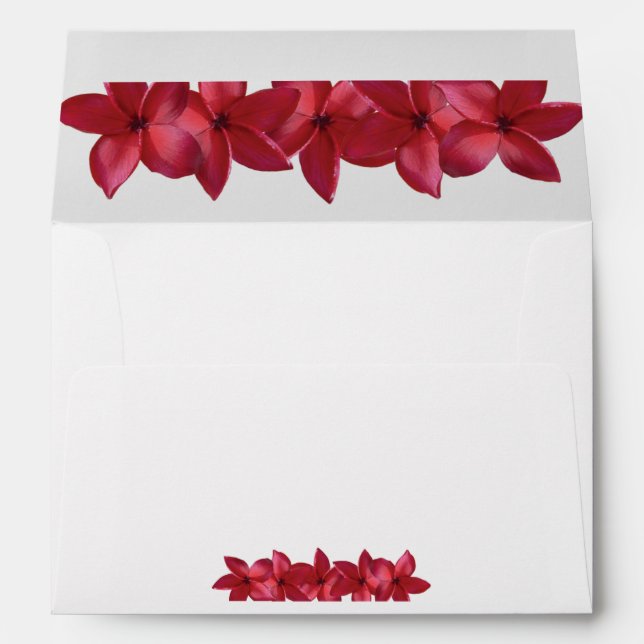 Enveloppe Red Plumeria Frangipani 5x7 Faire-part de mariage (Dos (Bas))