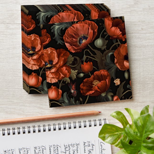 Enveloppe Red Poppy Funeral Seed Packet (Stacked)
