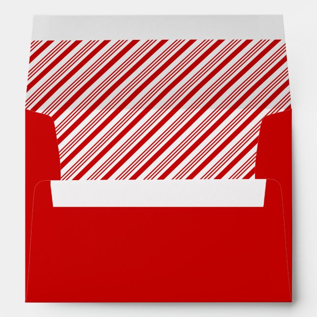 Enveloppe Red Sucre de canne Stripes Noël Holiday Mailing (Dos (Bas))