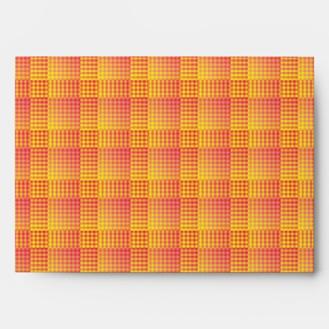 Enveloppe Red Yellow Checker Abstract Pattern (Devant)