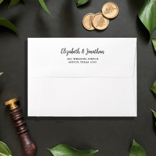 Enveloppe Regal noir et blanc MARIAGE