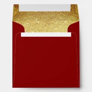 Enveloppe Regard de parties scintillantes de rouge foncé