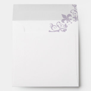 Enveloppe Régence Française Purple Fleur de Lis Mariage Carr
