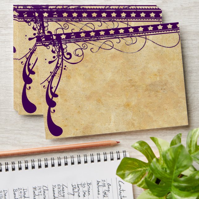 Enveloppe Renaissance médiévale Ultra violet violet Mariage (Stacked)