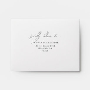 Enveloppe Réponse de mariage avec adresse de retour Noir & B