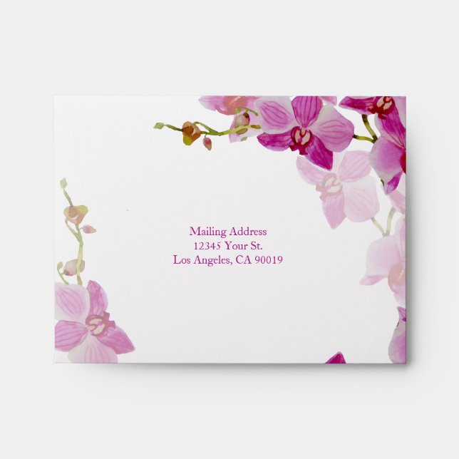 Enveloppe Réponse de mariage de paradis d'orchidée (Devant)