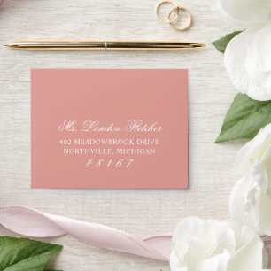 Enveloppe Réponse de mariage élégante classique en or rose