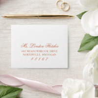 Réponse de mariage en terracotta élégante classiqu