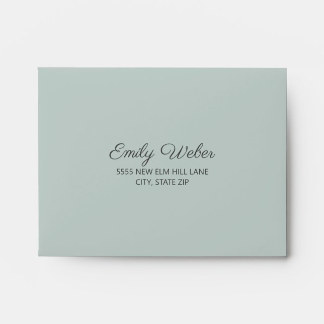 Enveloppe Réponse du Mariage en verre bleu turquoise Silver (Devant)