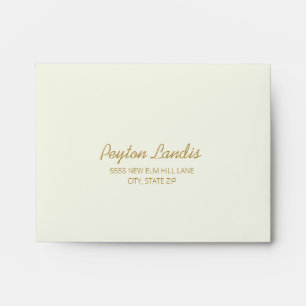 Enveloppe Réponse RSVP Mariage Crème et Or