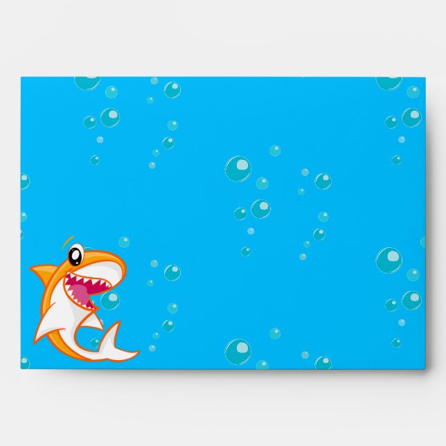 Enveloppe Requin Océan Enfants Orange N'importe quel âge Ann (Devant)