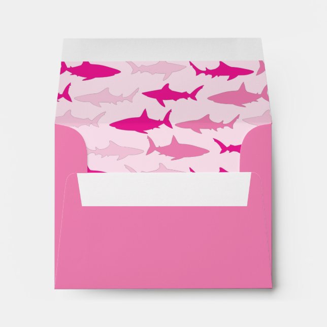 Enveloppe Requins roses mignons Enfants (Dos (Bas))