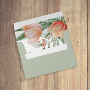 Enveloppe Ressort Aquarelle Peachy Fête des mariées florale