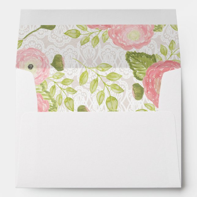 Enveloppe Ressort Ranunculus & Lace (Dos (Bas))