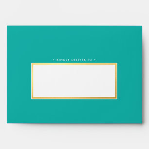 Enveloppe RETOUR ADRESSE Jade vert moderne marbre or