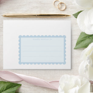 Enveloppe RETOUR ADRESSE mignon coquille bord canard bleu oe