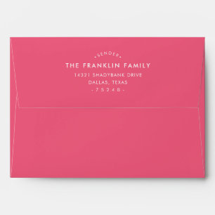 Enveloppe RETOUR ADRESSE moderne jolie couleur rose
