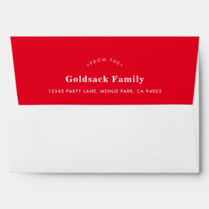 Enveloppe RETOUR ADRESSE moderne simple gras garçon rouge