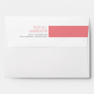 Enveloppe RETOUR ADRESSE simple moderne type corail rose