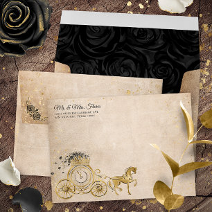 Enveloppe Retour au Carrosse de la Princesse Rose Noire Doré