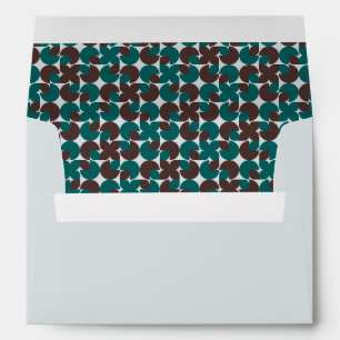 Enveloppe Retour Turquoise, Brown et bleu rétro