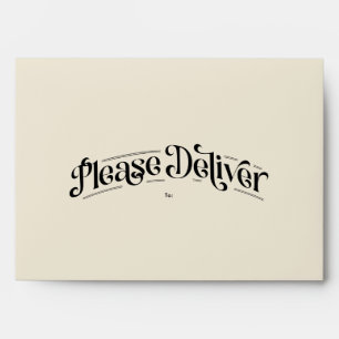 Enveloppe Retro Black Cream Photo Retourner l'adresse Gradua