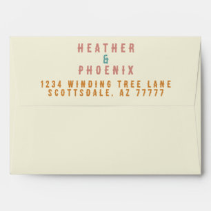 Enveloppe Retro Bold Typographie Bright Custom Photo Mariage