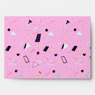 Enveloppe rétro Confetti rose des années 80