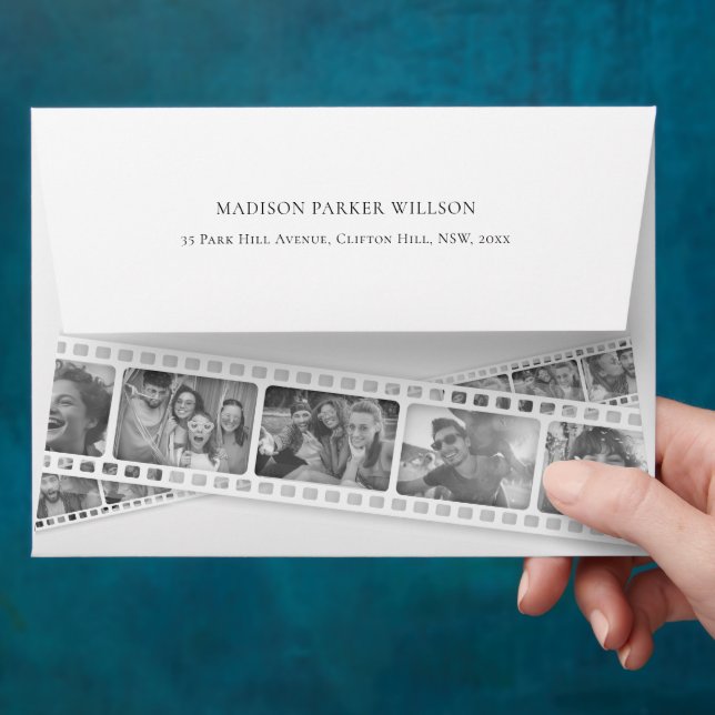 Enveloppe Retro Film Strip Custom Photos Movie Party (Hand)