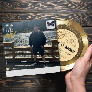 Enveloppe Retro Gold Record 50th Birthday Party Invitation