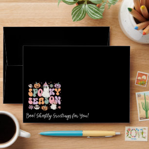 Enveloppe Retro Halloween Boo ! Salutations Graves Pour Vous