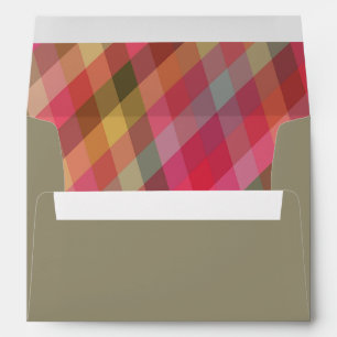 Enveloppe Retro Noël Plaid Earth Sage Green Holiday