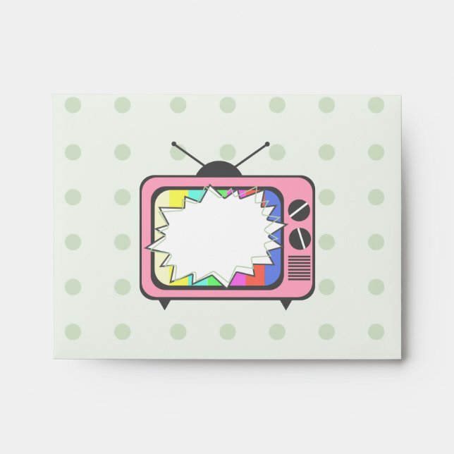 Enveloppe Retro Pink TV Arrière - plan jaune (Devant)