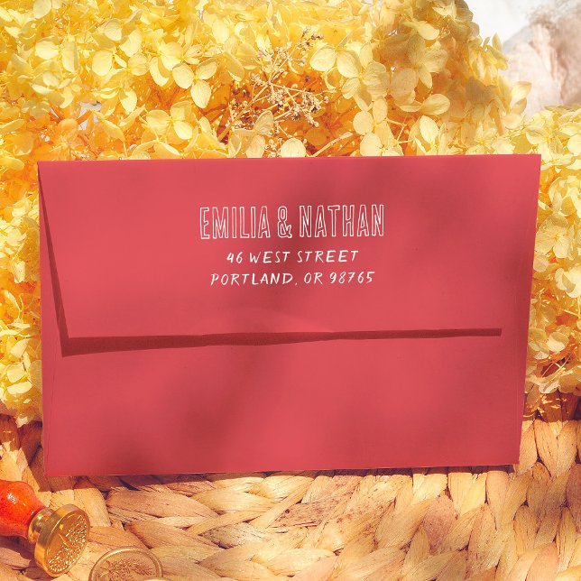 Enveloppe Retro Script Hand Written Wedding Return Address (Créateur téléchargé)