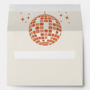 Enveloppe Rétro Super les années 70 Cute Ivory Orange Disco