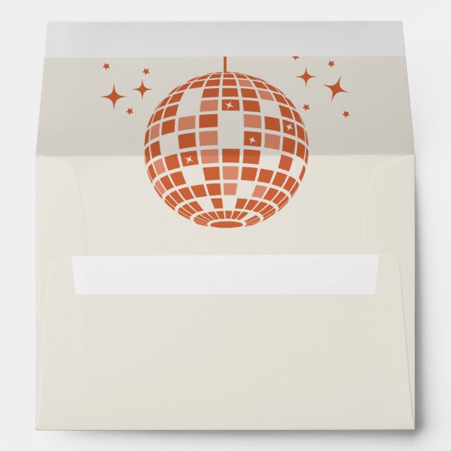Enveloppe Rétro Super les années 70 Cute Ivory Orange Disco  (Dos (Bas))