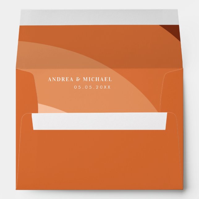 Enveloppe Retro Terracotta Peach Waves Bohemian les années 7 (Dos (Bas))