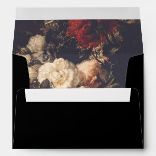 Enveloppe Revêtement déprimé foncé noir d'enveloppe florale